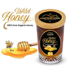 Wild Honey - Pure Honey , Real Sweetness in Every Drop (New Crystal - Clear Glass Packaging) - ChiltanPure