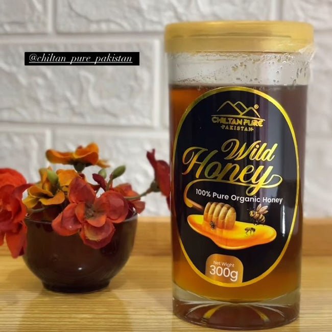 Wild Honey - Pure Honey , Real Sweetness in Every Drop (New Crystal - Clear Glass Packaging) - ChiltanPure