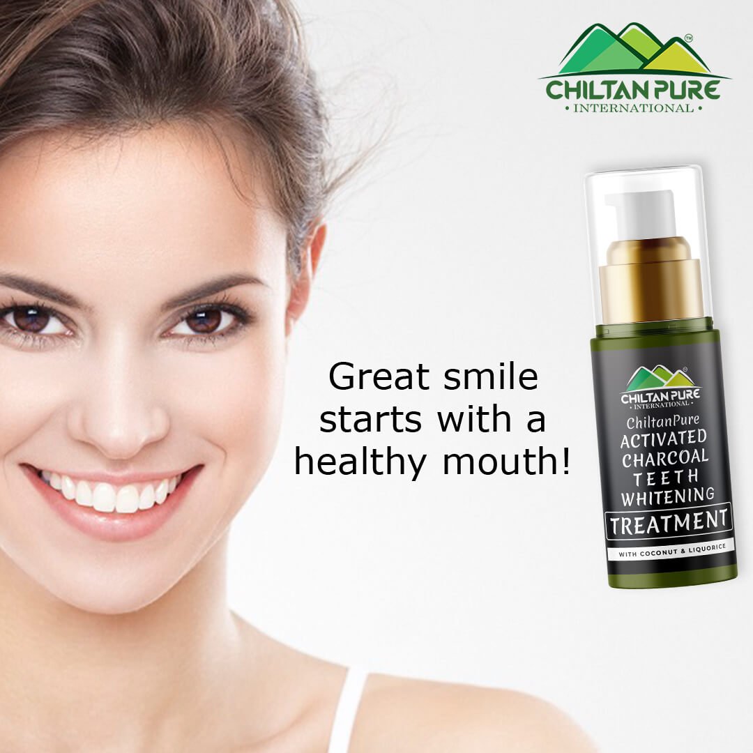 Activated Charcoal Teeth Whitening Treatment - Whitens Teeth Naturally, Kills Cavity causing Bacteria & Eliminates Bad Breath - ChiltanPure