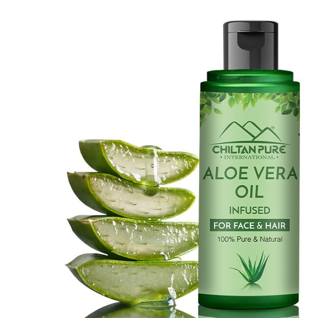 CHILTAN PURE Aloe Vera Oil 120ml for hair and skin care