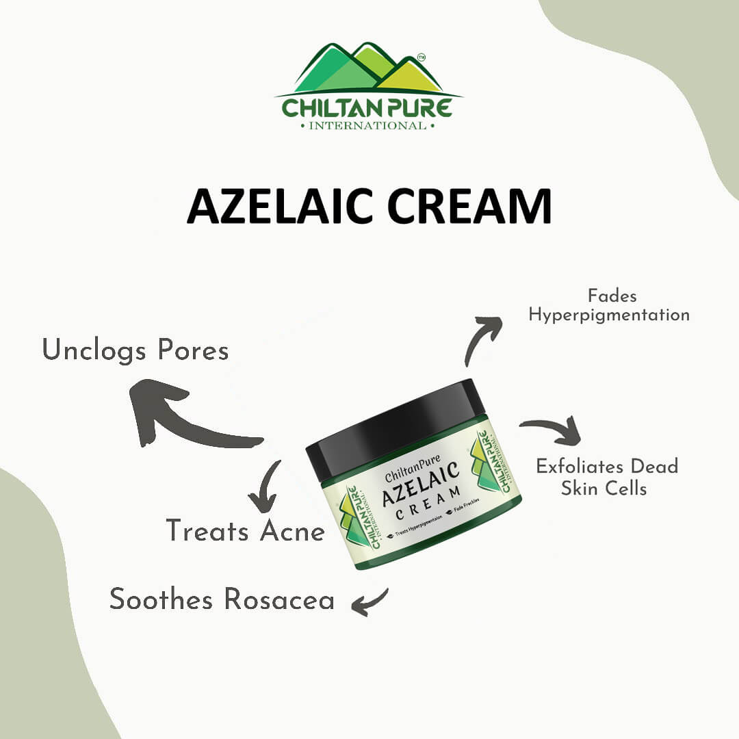 Azelaic Cream – Antibacterial, Lighten Freckles, Reduce Hyperpigmentation & Fade Acne Scars 50ml - ChiltanPure