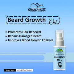Beard Growth Oil β Boosts Beard Growth, Prevents Beard Dandruff, Gives Healthy Looking Beard, Softens & Conditions Beard 50ml - ChiltanPure