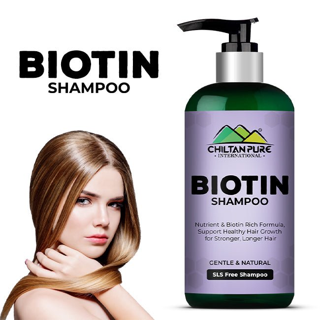 Biotin Shampoo β Hydrates Scalp, Promotes Healthy Hair Growth, Reduce Split Ends & Prevents Hair Breakage 260ml,, Doctor's π¨ββοΈ Recommended - ChiltanPure