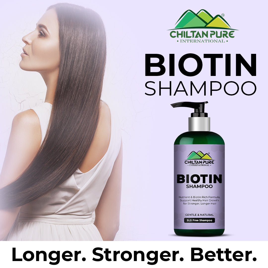 Biotin Shampoo β Hydrates Scalp, Promotes Healthy Hair Growth, Reduce Split Ends & Prevents Hair Breakage 260ml,, Doctor's π¨ββοΈ Recommended - ChiltanPure