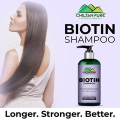 Biotin Shampoo β Hydrates Scalp, Promotes Healthy Hair Growth, Reduce Split Ends & Prevents Hair Breakage 260ml,, Doctor's π¨ββοΈ Recommended - ChiltanPure