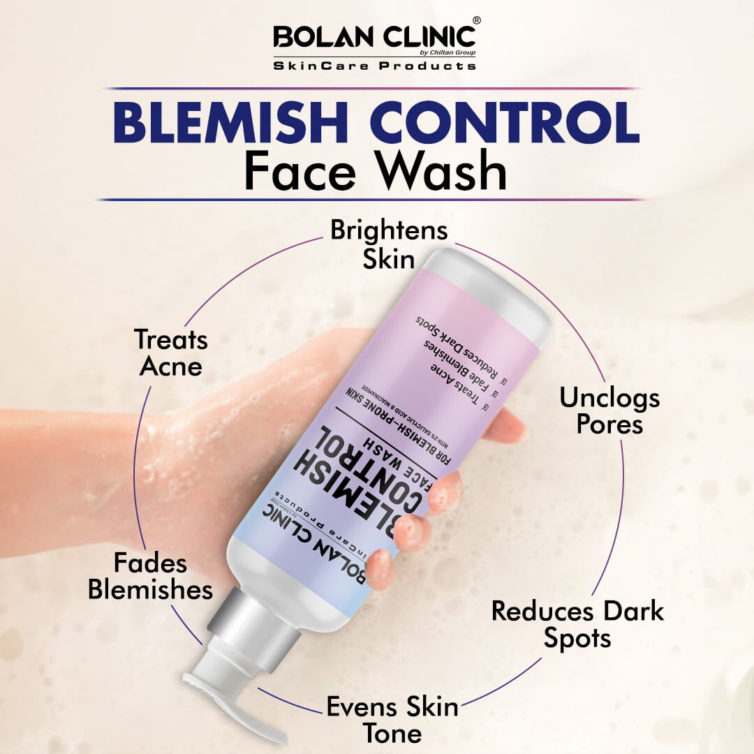 Blemish Control Face Wash - Made with 2% Salicylic Acid & Niacinamide, Treats Acne, Fades Blemishes & Reduces Dark Spots - ChiltanPure