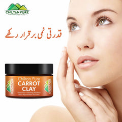 Carrot Clay – Gentle natural clay contains carrot extract – Remove wrinkles, provide gentle exfoliation, helps to increase circulation, reduce skin irritation & help to reduce inflammation (100% Organic) 200g - ChiltanPure