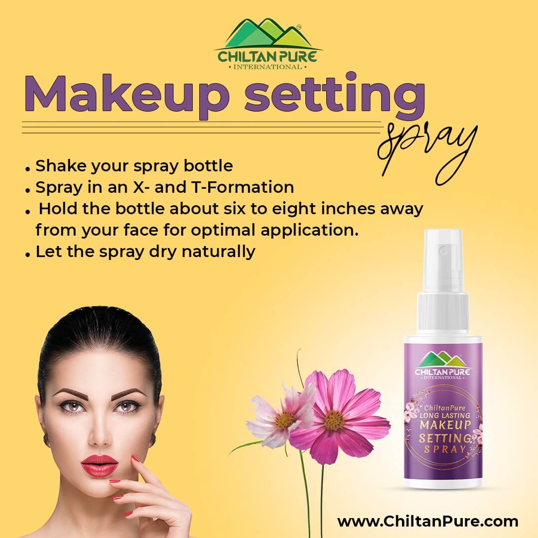 Chiltan Makeup Setting Spray – Keeps Skin Hydrated, Plump and Soft & Provides Dewy Glow Make-up look 50ml - ChiltanPure