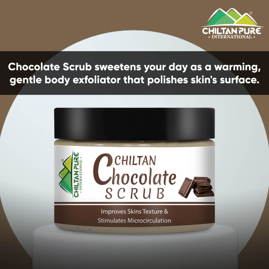 Chocolate Face & Body Scrub – Exfoliates & Energizes Skin, Reduces Pore Size, Gives Skin Firmness, For All Skin Types 100ml - ChiltanPure