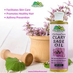 Clary Sage Infused Oil – Acts as an Aphrodisiac, Promotes Relaxation, Reduces Convulsions & Spasms 200ml - ChiltanPure