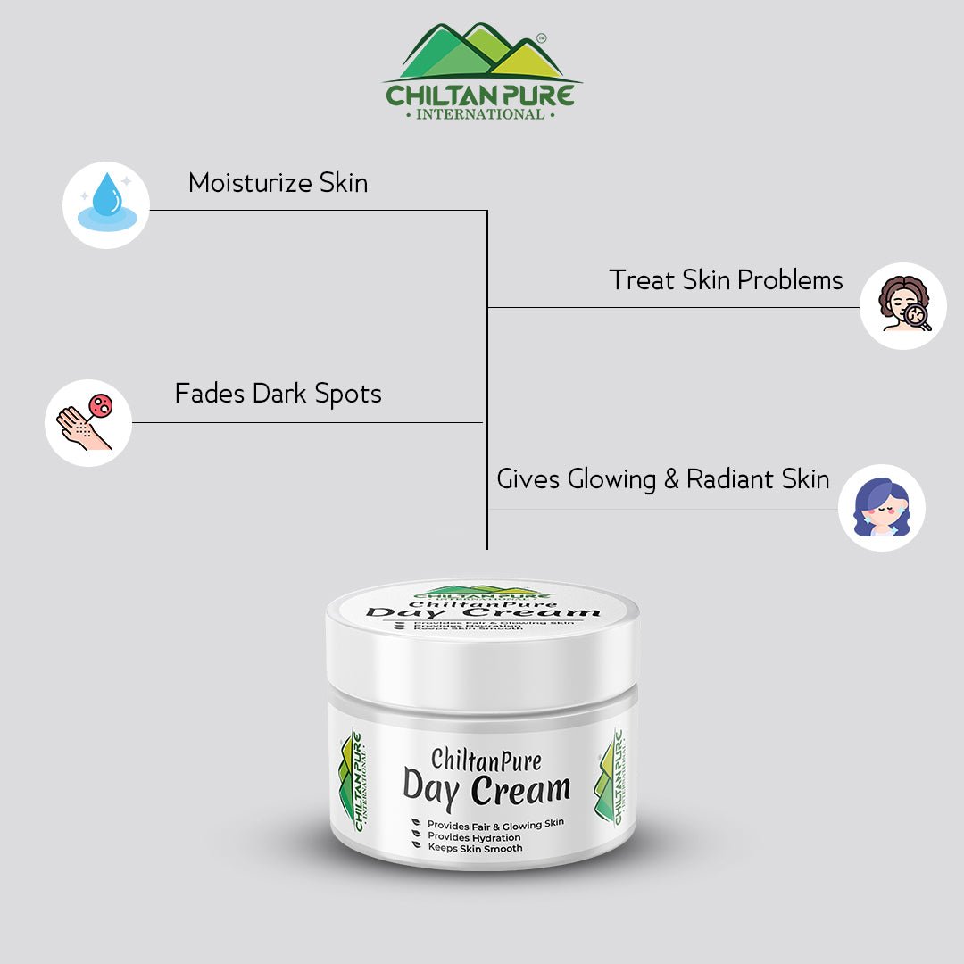 Day Cream – Promotes Blood Circulation , Reduces Aging Signs & Removes Sun Tan 50ml - ChiltanPure