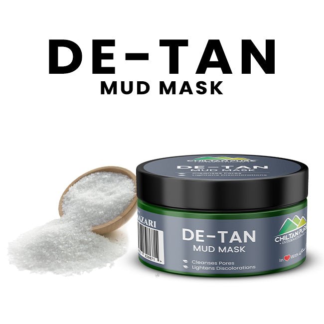 De – Tan Mud Mask – Exfoliates Dead Skin Cells, Minimizes Pores, Removes Stubborn Tan, Dirt & Impurities 150g - ChiltanPure