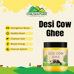 Desi Cow Ghee β Make your food delicious, boosts kids mental growth, helps in bone development, good for eye sight β rich source of vitamins, antioxidants & improve digestion β 100% pure organic - ChiltanPure