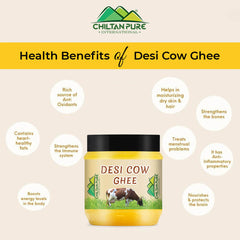 Desi Cow Ghee β Make your food delicious, boosts kids mental growth, helps in bone development, good for eye sight β rich source of vitamins, antioxidants & improve digestion β 100% pure organic - ChiltanPure