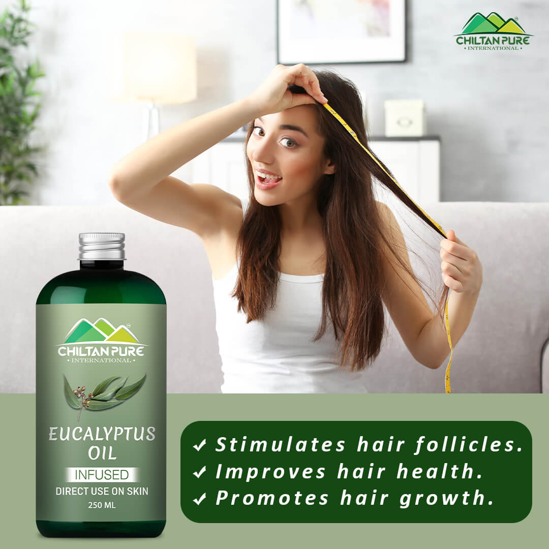 Eucalyptus Infused Oil – Prevents Acne, Soothes Dry Skin, Natural Stress Buster & Reduces Scalp Irritation 250ml - ChiltanPure