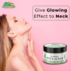 Glowing Neck Scrub – Remove Tan, Exfoliate Dead Skin Cells, Even Skin Tone Reduce Fine Lines & Wrinkles 100ml - ChiltanPure