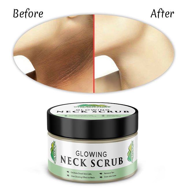 Glowing Neck Scrub – Remove Tan, Exfoliate Dead Skin Cells, Even Skin Tone Reduce Fine Lines & Wrinkles 100ml - ChiltanPure
