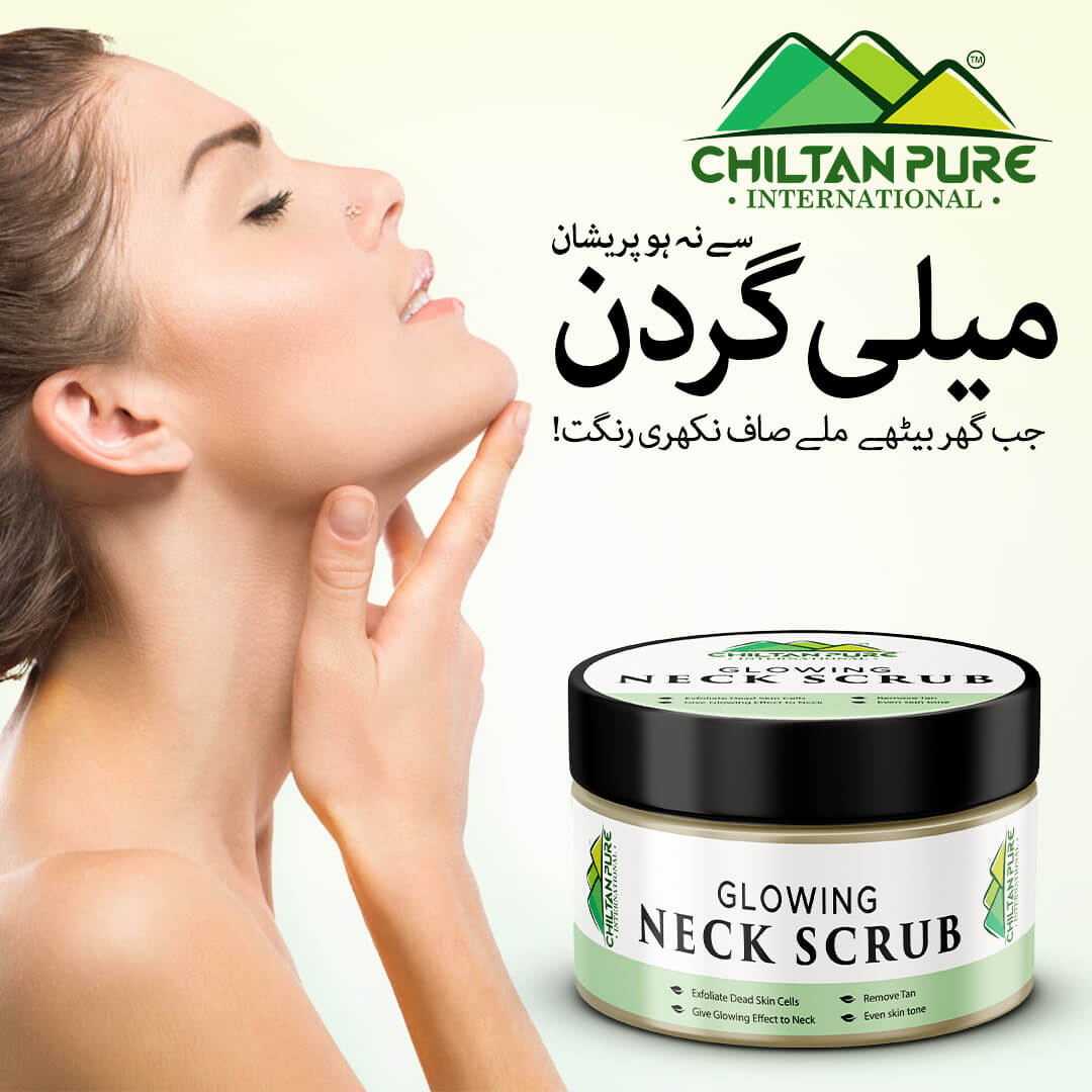 Glowing Neck Scrub – Remove Tan, Exfoliate Dead Skin Cells, Even Skin Tone Reduce Fine Lines & Wrinkles 100ml - ChiltanPure