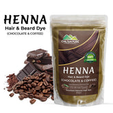 Henna Hair and Beard Dye (Chocolate & Coffee) – Prevents Premature Hair Greying, Improves Scalp Health, Balances pH & Oil Production 200gm - ChiltanPure