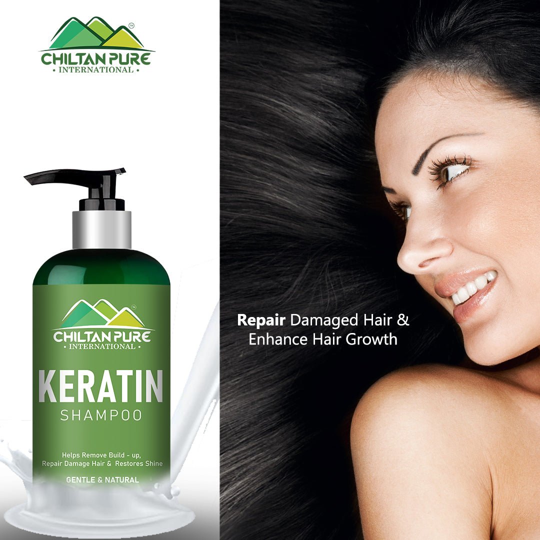 Keratin Shampoo – Promote Hair Growth, Restores Hair Protein, Makes Hair Shiny & Straight - ChiltanPure