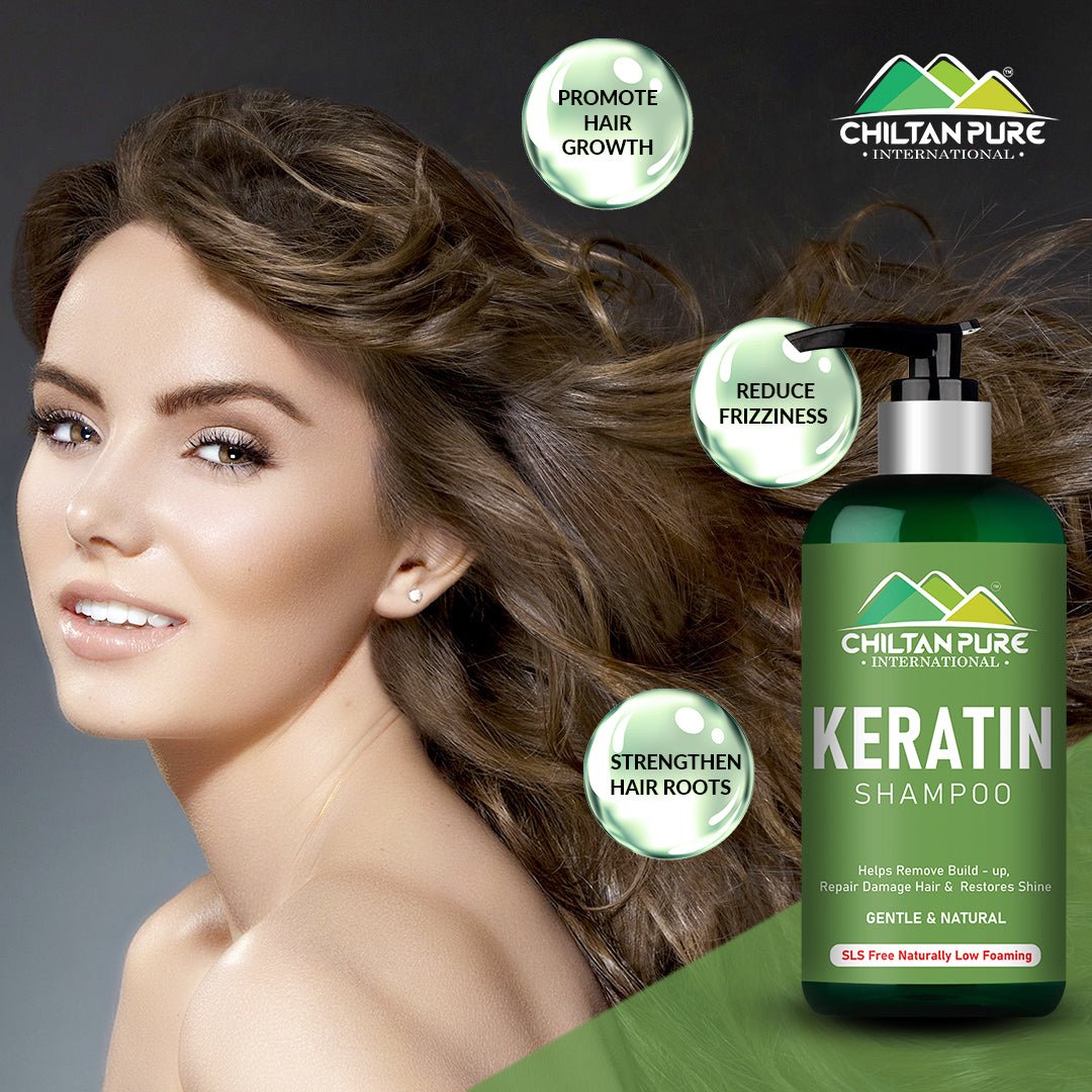 Keratin Shampoo – Promote Hair Growth, Restores Hair Protein, Makes Hair Shiny & Straight - ChiltanPure