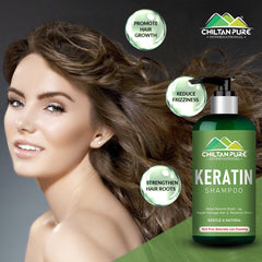 Keratin Shampoo – Promote Hair Growth, Restores Hair Protein, Makes Hair Shiny & Straight - ChiltanPure