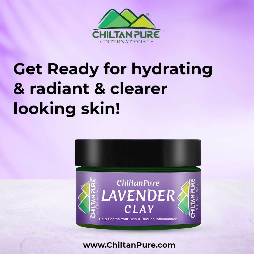Lavender Clay – Used to cure the dull skin, promote relaxation -Treat Skin Blemishes & Acne scars, Heal Skin Irritated Area, Sooth Skin & Reduce Inflammation - ChiltanPure