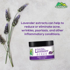 Lavender Face & Body Scrub - Organic Gentle Exfoliating Face Scrub, Moisturizes & Nourishes Skin, Makes Skin Super Soft - ChiltanPure
