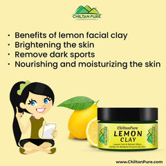 Lemon Clay – Deep cleanse pores, Make Dark Spots Light, Reduce Inflammation-High PH Levels – 100% Organic - ChiltanPure