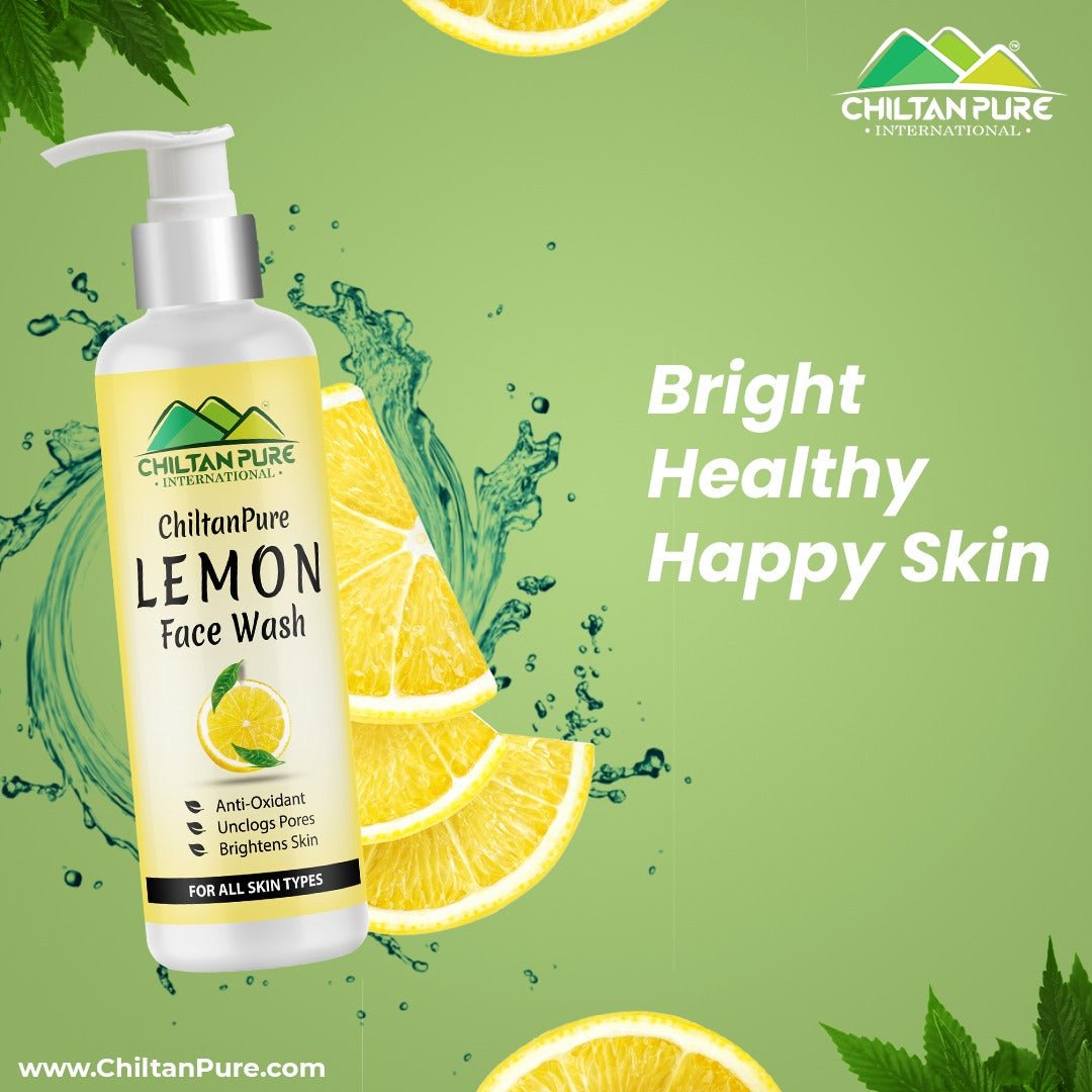 Lemon Face Wash – Anti – Acne, Protects Against UV Rays, Leaves Skin Soft & Dewy - ChiltanPure