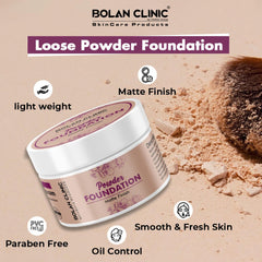 Loose Powder Foundation - Adds a Touch of Elegance to Your Makeup Look, Lightweight, Matte Finish, Velvety Softness & Flawless Canvas - ChiltanPure
