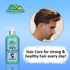 Men Hair Growth Shampoo – Boosts Hair Growth, Restores Hair Manageability, Prevents Hair Loss, Fix Oily & Greasy Hair 250ml - ChiltanPure