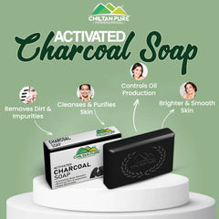 Pakistan’s Best Selling Activated Charcoal Soap - Exfoliating Deep Cleanser, Removes Dirt & Impurities, Reduces Acne & Blemishes- 💯 Organic - ChiltanPure