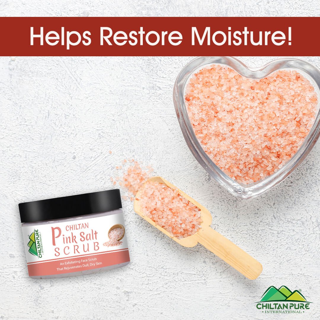 Pink Salt Face & Body Scrub €“ Face Scrub To Exfoliate Dead Skin, Balance Body's pH, Nourishes & Moisturizing Skin - ChiltanPure