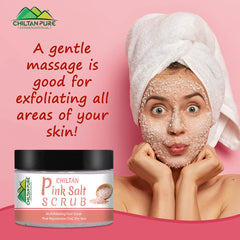 Pink Salt Face & Body Scrub €“ Face Scrub To Exfoliate Dead Skin, Balance Body's pH, Nourishes & Moisturizing Skin - ChiltanPure