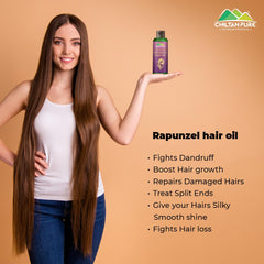 Rapunzel Hair Oil - Combinations of Different Herbal Oils, Prevents From Dandruff & Hair Fall, Improves Hair Growth & Promotes Shiny, Strong Hair - ChiltanPure