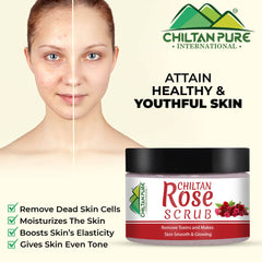 Rose Face & Body Scrub – Gentle Smoothing Face Scrub – Exfoliate & Moisturize Skin, Good For All Skin Types - ChiltanPure