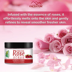 Rose Face & Body Scrub – Gentle Smoothing Face Scrub – Exfoliate & Moisturize Skin, Good For All Skin Types - ChiltanPure