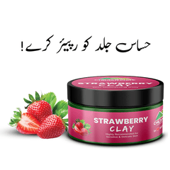 Strawberry Clay – A Sensitive Skin Friendly Product, Get Rid of Dead & Dull Skin Cells, Improve rough skin & Dark Circles – 100% Pure Natural - ChiltanPure