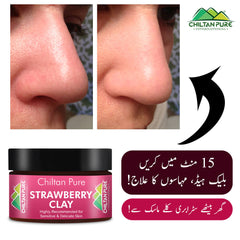 Strawberry Clay – A Sensitive Skin Friendly Product, Get Rid of Dead & Dull Skin Cells, Improve rough skin & Dark Circles – 100% Pure Natural - ChiltanPure