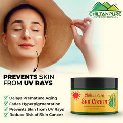 SunBlock Cream – Never let your skin look dull again, Reduces the risk of skin cancer, Protect the skin from sun burn, limit the area of sunspots – 100% pure organic - ChiltanPure
