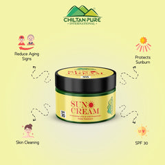 SunBlock Cream – Never let your skin look dull again, Reduces the risk of skin cancer, Protect the skin from sun burn, limit the area of sunspots – 100% pure organic - ChiltanPure
