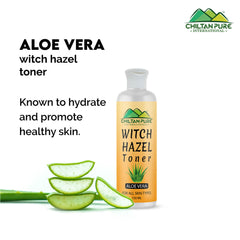 Witch Hazel Toner with Aloe Vera – Astringent Properties of Aloe Vera, Minimizes Pores, Soothes Skin for A Fresh, Clear Complexion - ChiltanPure