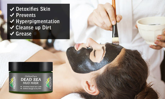 Dead Sea Mud Mask - Detoxifies Skin, Prevent Hyperpigmentation, Cleanse up Dirt &amp; Grease - ChiltanPure