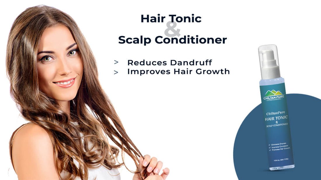 Hair Tonic and Scalp Conditioner - Improves Hair Growth, Reduces Dandruff, Split Ends &amp; Skin Damage - ChiltanPure