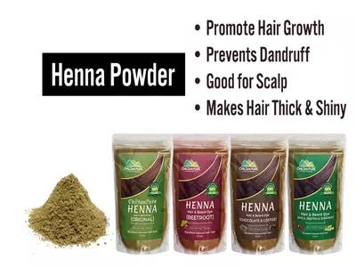 Henna Powder (Hair And Beard Dye) - Promote Hair Growth, Prevents Dandruff, Good for Scalp, Makes Hair Thick &amp; Shiny - ChiltanPure