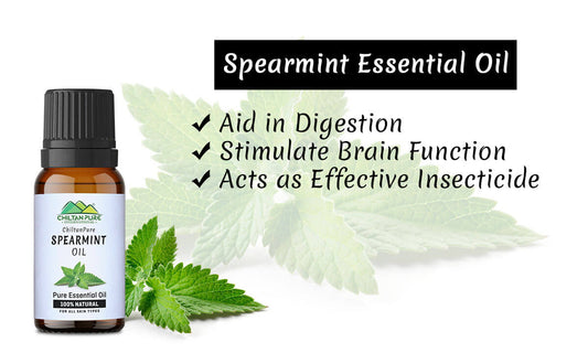 Spearmint Essential Oil - Aid in Digestion, Stimulate Brain Function &amp; Acts as Effective Insecticide - ChiltanPure