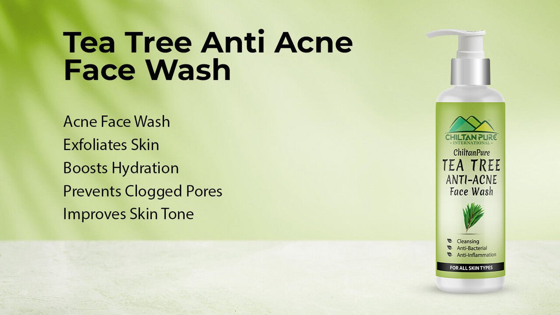Tea Tree Anti - Acne Face Wash - Exfoliates Skin, Prevents Clogged Pores, Boosts Hydration &amp; Improves Skin Tone - ChiltanPure