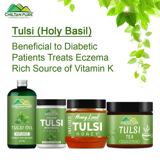 Tulsi (Holy Basil) - Beneficial to Diabetic Patients, Treats Eczema &amp; Rich Source of Vitamin K - ChiltanPure