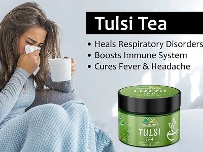 Tulsi Tea -  Heals Respiratory Disorders, Boosts Immune System, Cures Fever &amp; Headache - ChiltanPure